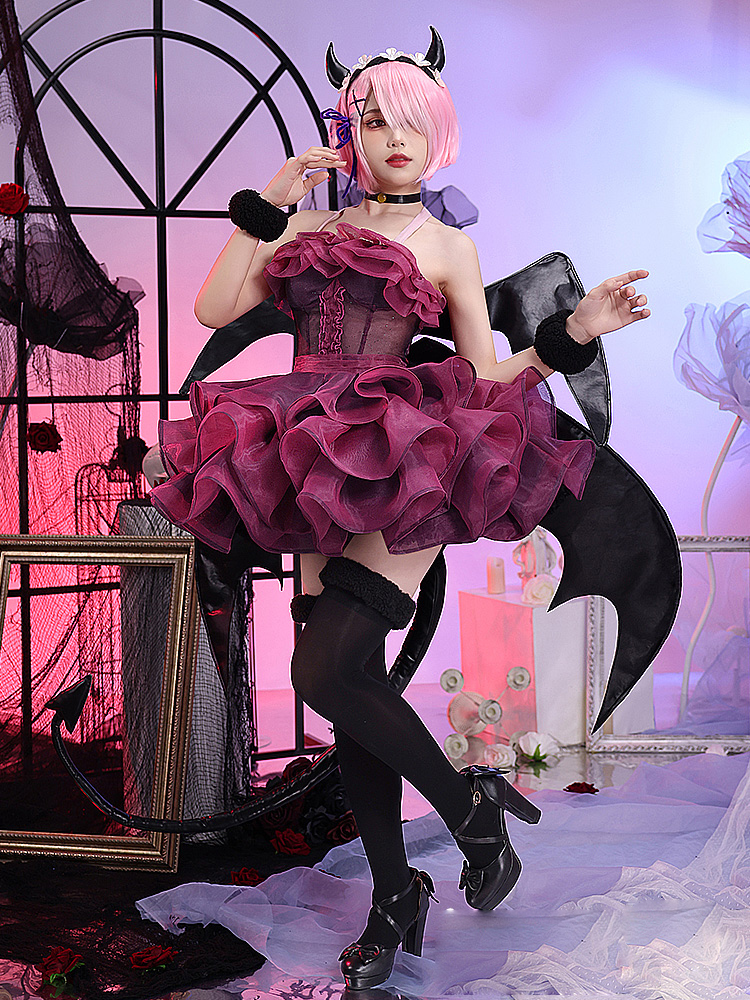 Anime Re: Life In A Different World From Zero Ram Demon Cosplay Costume