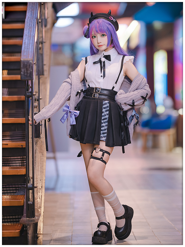 Game Virtual YouTuber Hololive Tokoyami Towa Cosplay Costume Cute Daily Wear Uniform 
