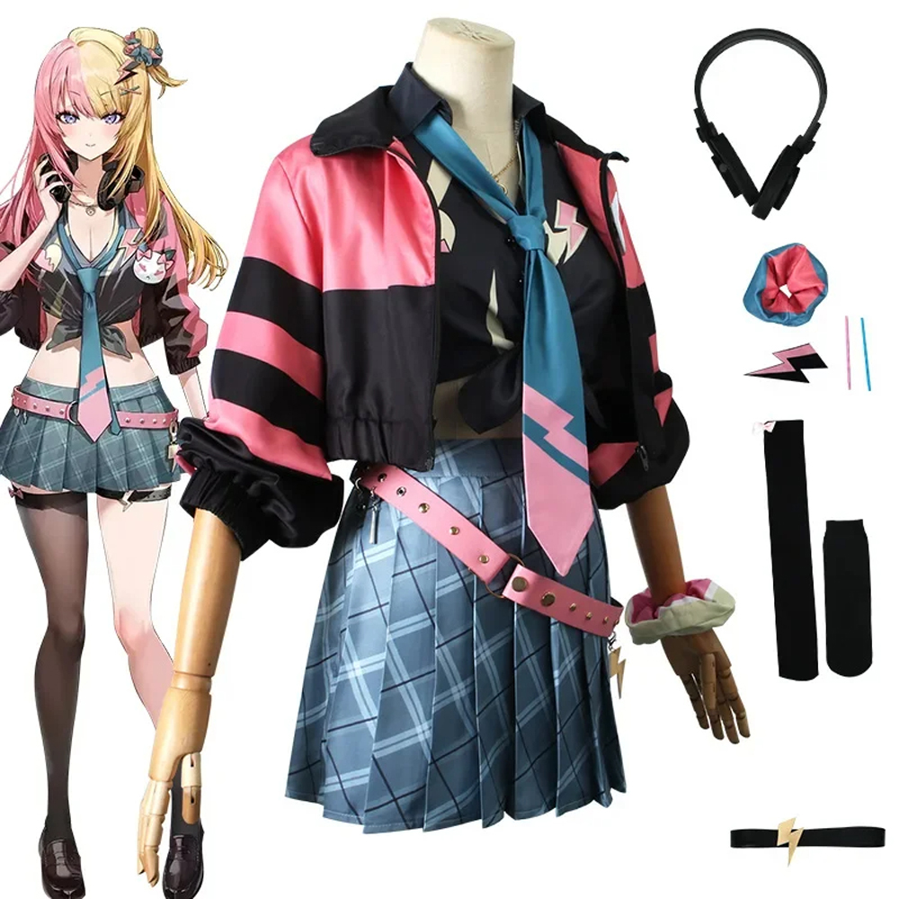 Kotoka Torahime Cosplay Anime Vtuber Suit Costume Girl Uniform Jackets Skirt Accessories Luxiem Role Play Set
