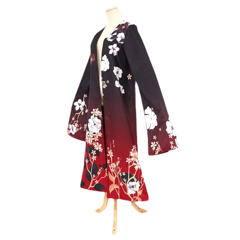 Anime Virtual YouTuber Vox Akuma Cosplay Costume Daddy NIJISANJI Wig Gradient Color Printing Cloak Cape Man Woman Halloween Suit