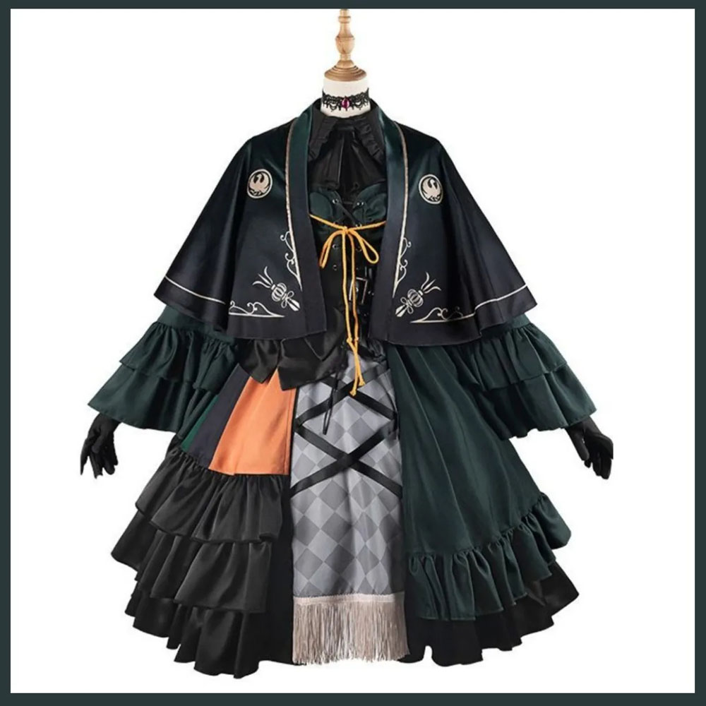 Virtual Youtuber Juufuutei Raden Cosplay Costume Hololive Regloss Wig Black Dress Lolita Woman Not Shoes 