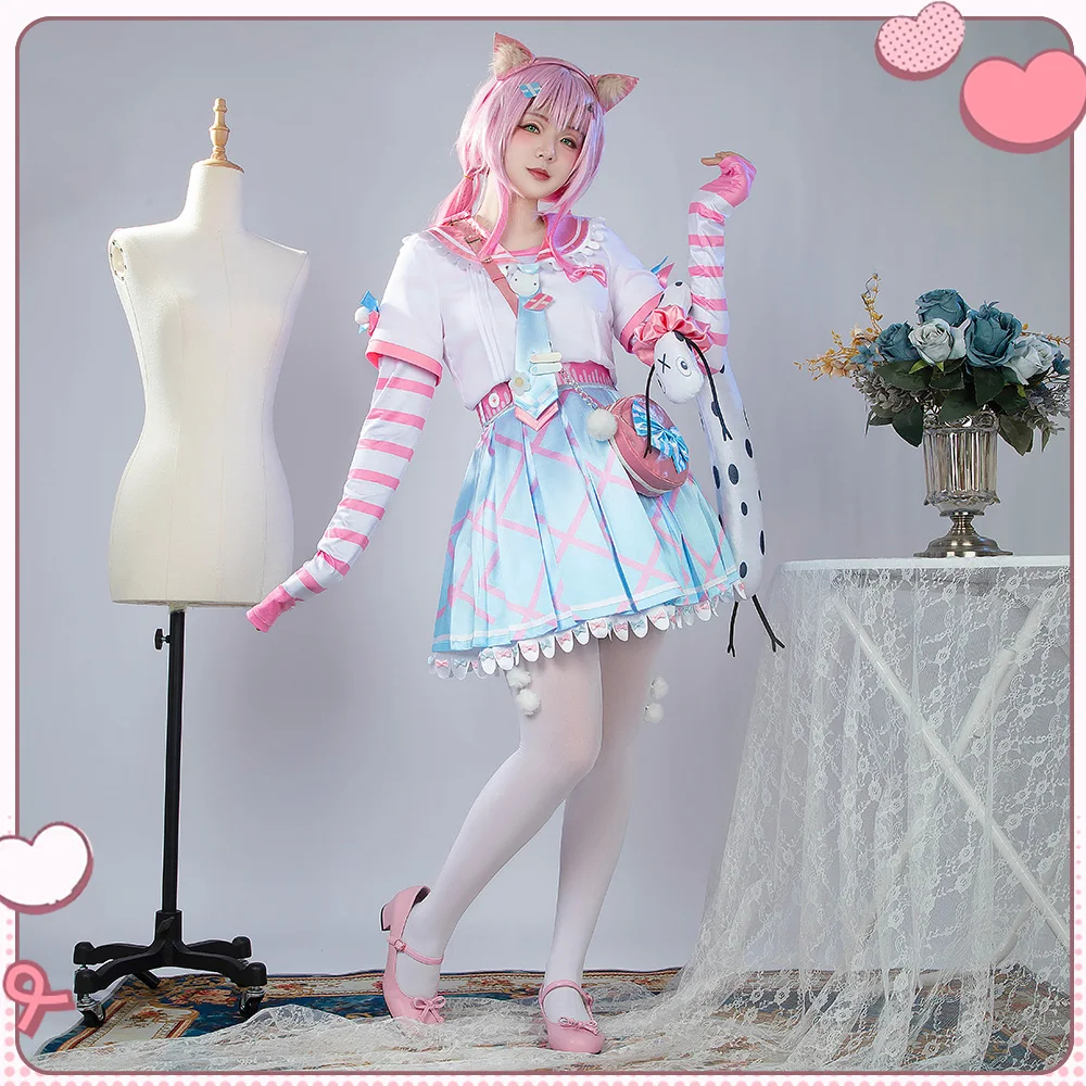 Virtual YouTuber/VTuber Yang Nari Carnival Costume Cute Anime Girl Uniform Skirt Halloween Party Suit Not Wig