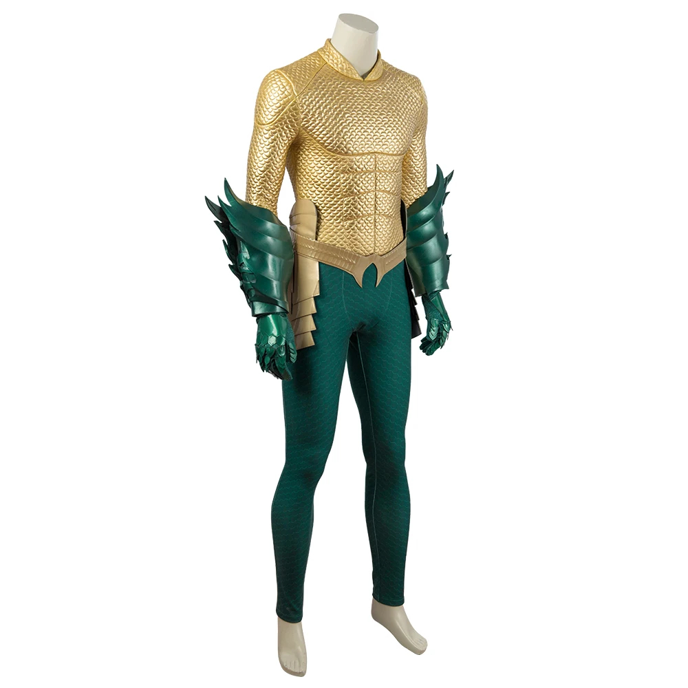 DC Movie Aquaman Arthur Curry Battle Suit Halloween Cosplay Costume Full Set