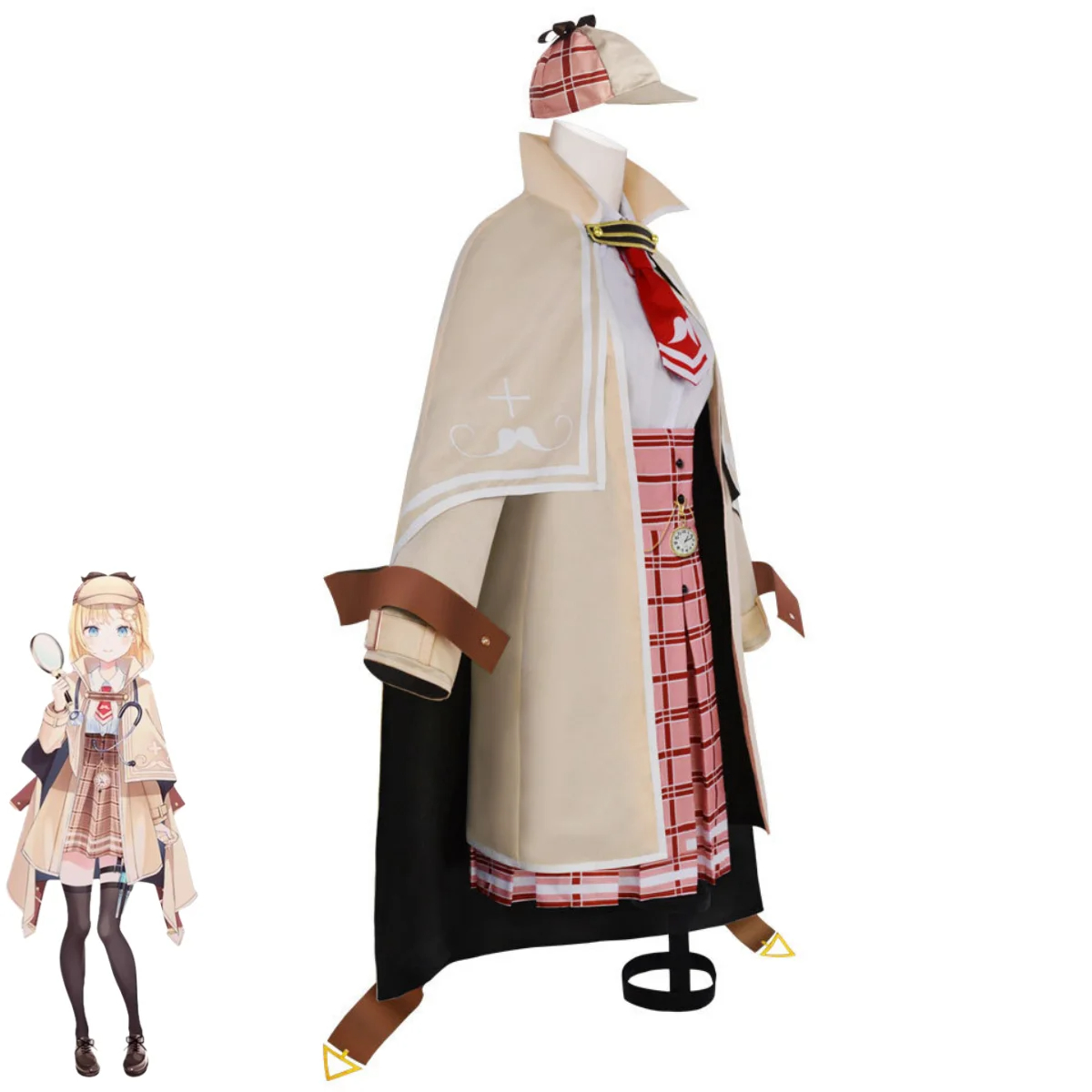 Anime virtual YouTuber Watson Amelia Ame Cosplay costume wig woman beautiful suit