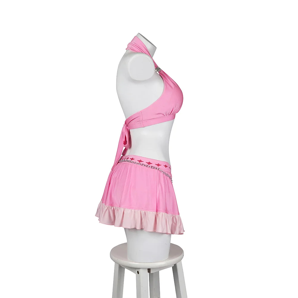 Aerith Gainsborough Cosplay Swimsuit Bikini Costume Final Fantasy Women Girls Disguise Clothing Halloween Carnival Suit
