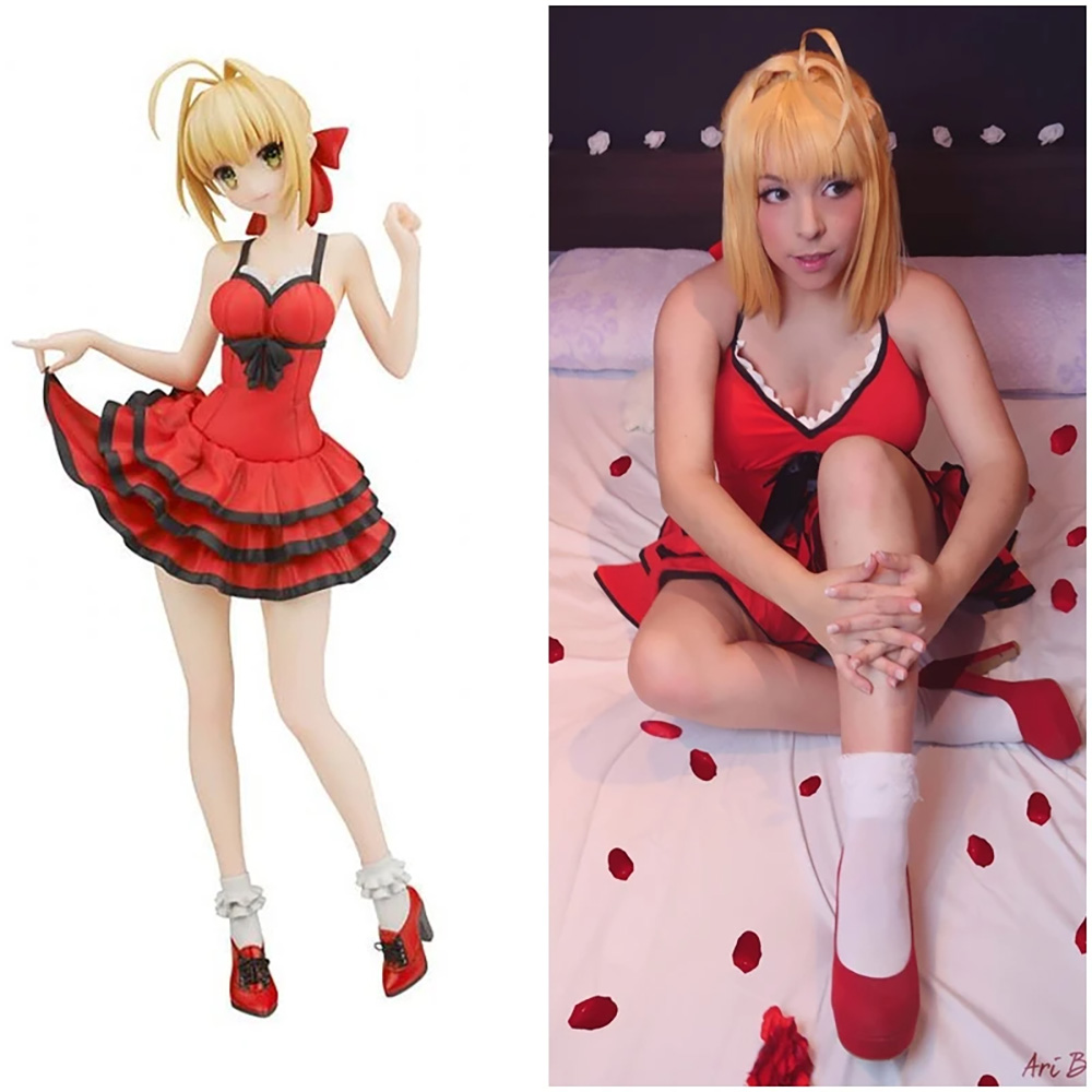 Game Fate/Grand Order Nero Claudius Caesar Augusta Carnival Disguise Fate Red Cosplay Swimsuit