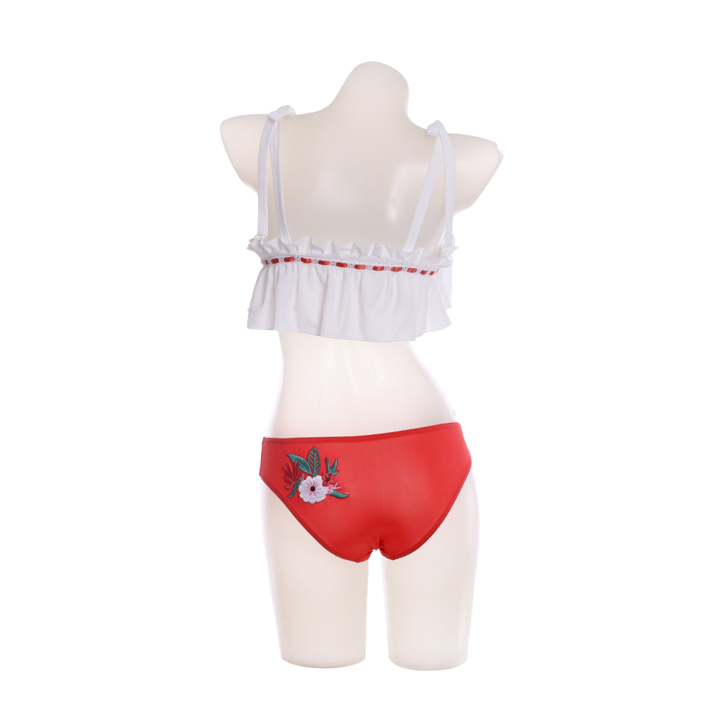 Summer Swimsuit Final Fantasy 14 Cosplay Swimsuit With Glasses Sexy Cute Embroidered Bikini Set Beachwear