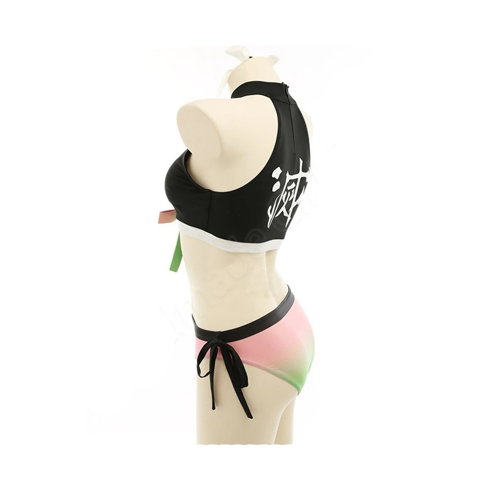 Demon Slay Kanroji Mitsuri Summer Bikini Cosplay Swimwear Costume Pool Party