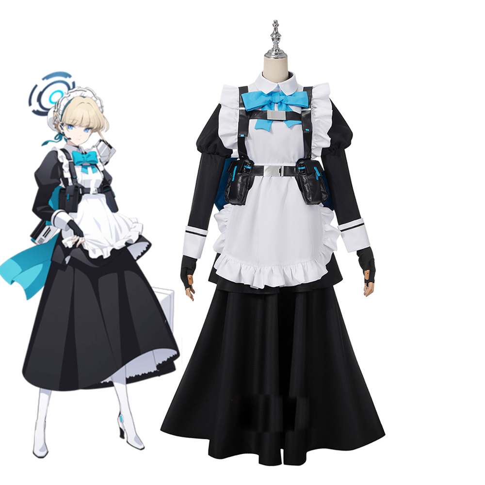 Blue Archive Asuma Toki Cosplay Costume Wig Length 40cm Maid uniform