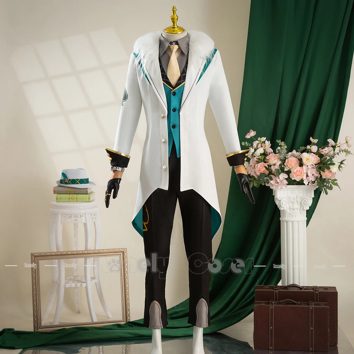 Aventurine Cosplay Costume Honkai Star Rail Concert 2024 Guitar Player Uniform White Suit
