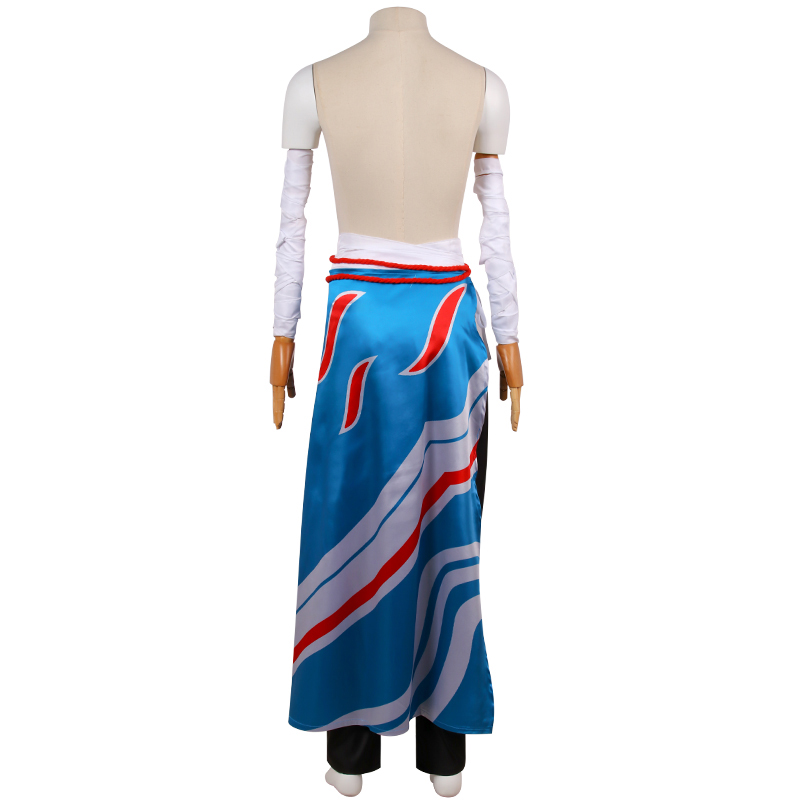 Game LOL The Unforgotten Yone Game Cosplay Costume Wig Anime Pants Blue Printed Skirt Halloween Carnival Party Costume DAX