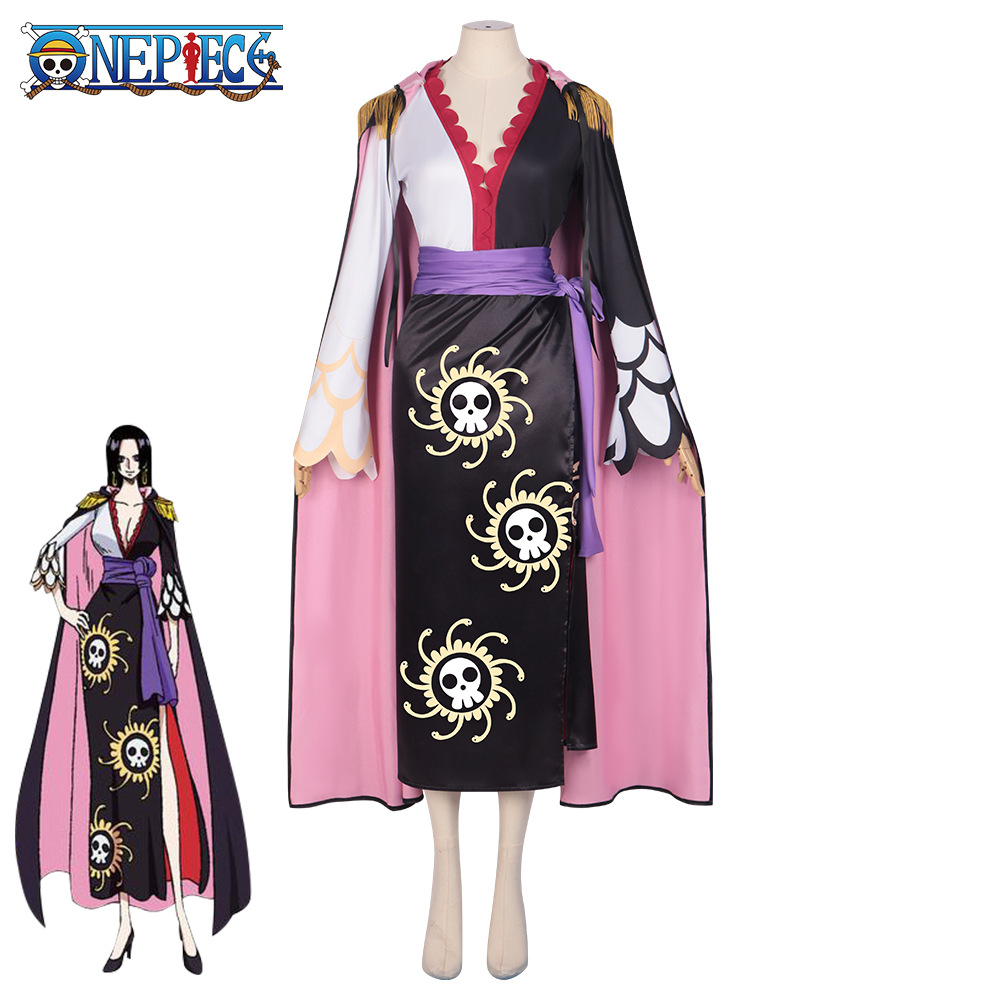 Anime One Piece Queen Boa Hancock Cosplay Costume purple red black anime cheongsam full set of women's clothing