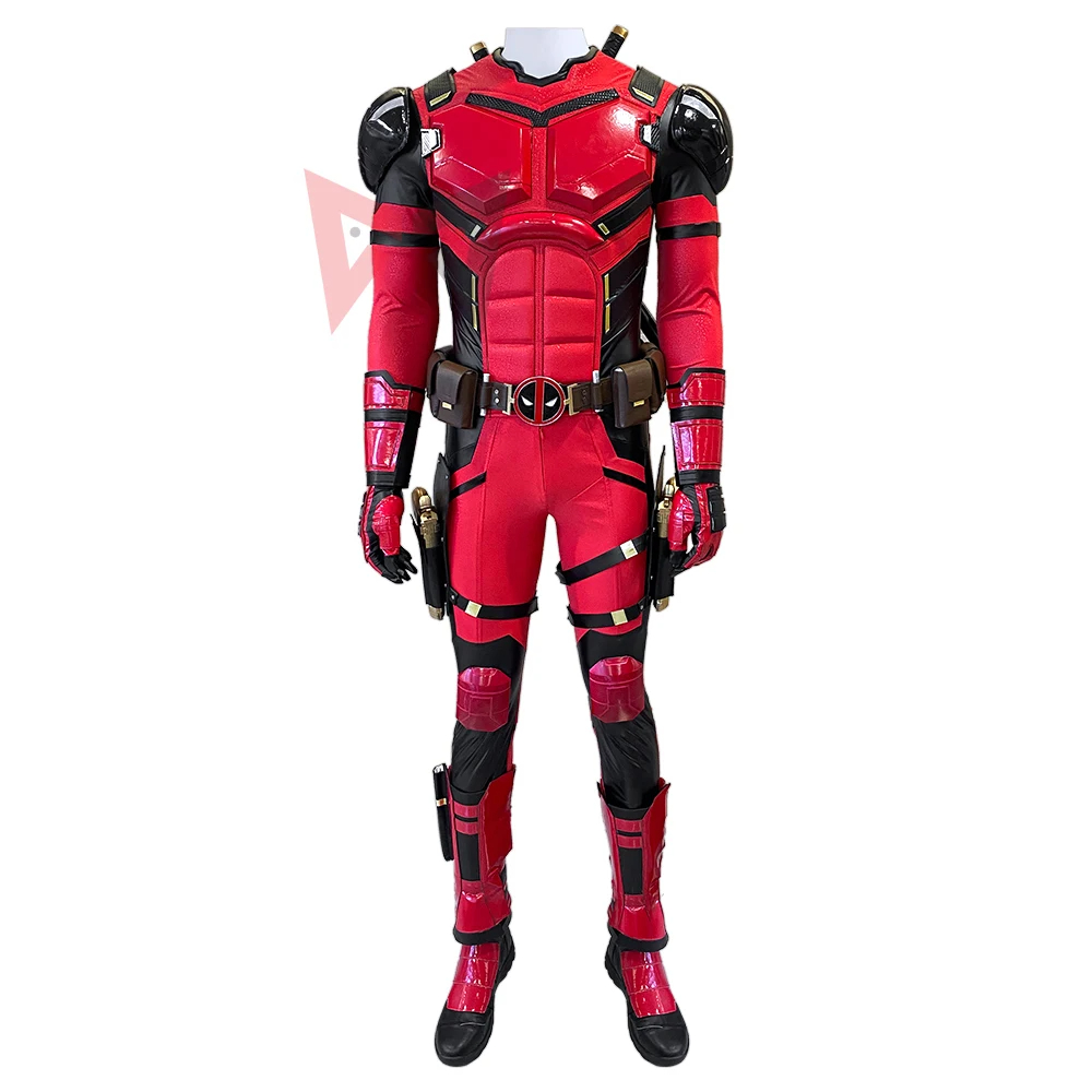 Marvel Movies Wolverineng Cosplay Costume Accessories Red Deadpool Jumpsuit 