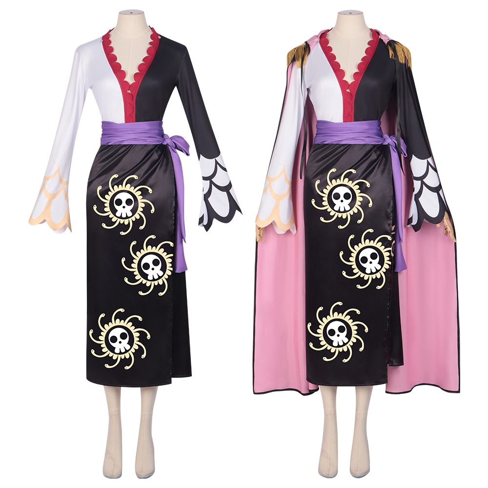 Anime One Piece Queen Boa Hancock Cosplay Costume purple red black anime cheongsam full set of women's clothing