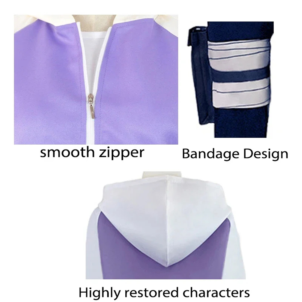 Anime Naruto Cosplay Hyuga Hinata Cosplay Costumes Jacket Pants Wig Halloween Party For Cos