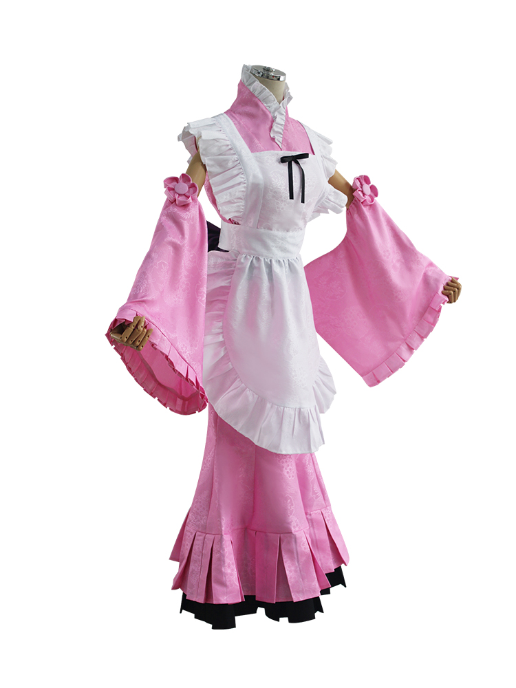 Hatsune Miku Vocal Cosplay Costume Matcha Green Tea Dress and pink Dress,Wig