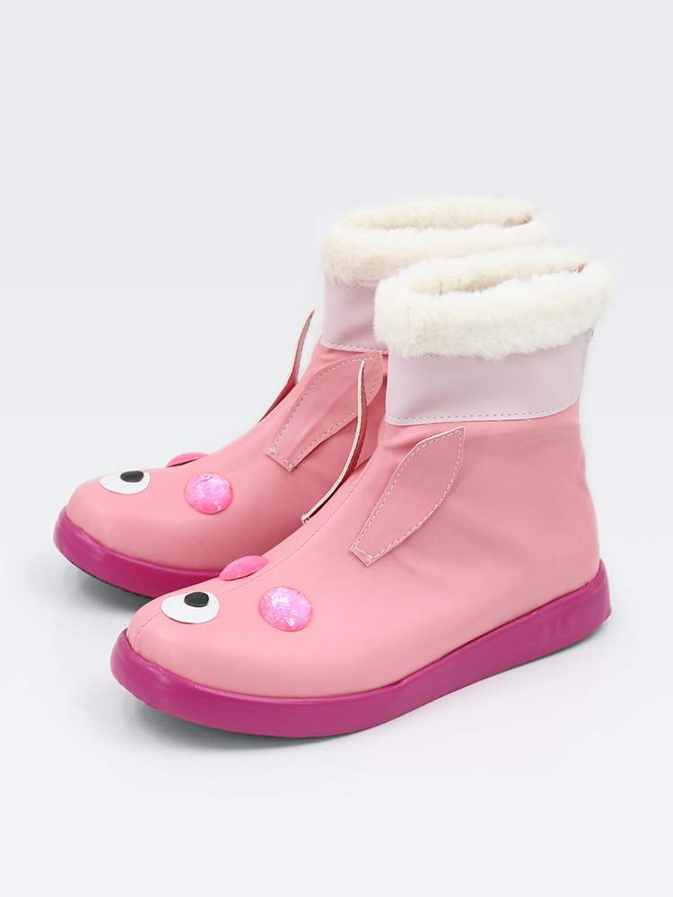 Game Princess Connect! Re:Dive Mimi Akane Pink Cosplay Shoes , Remark Calf Circumference +Boots Height