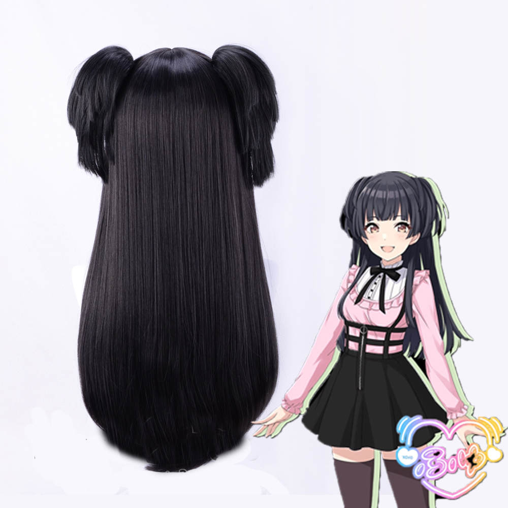 Game The Idolm@Ster Mayuzumi Fuyuko girls Cosplay Wig No Bow Tie