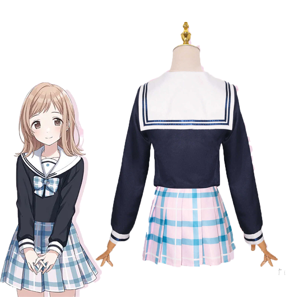 Game The Idolm@Ster Sakuragi Mano Cosplay Costume JK Dress 