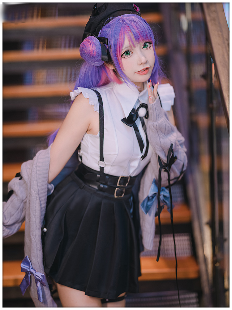 Game Virtual YouTuber Hololive Tokoyami Towa Cosplay Costume Cute Daily Wear Uniform 