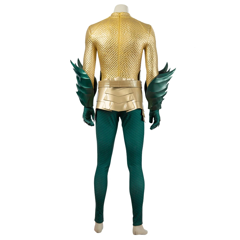 DC Movie Aquaman Arthur Curry Battle Suit Halloween Cosplay Costume Full Set