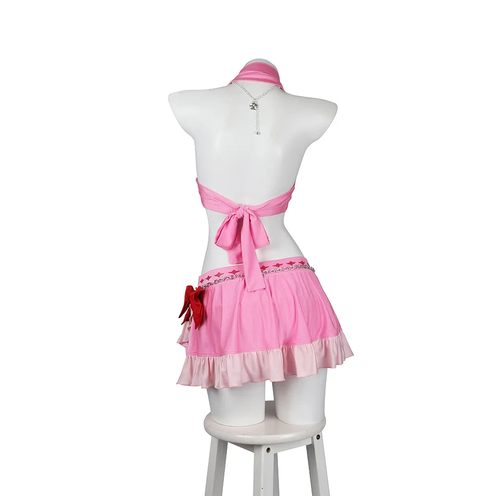 Aerith Gainsborough Cosplay Swimsuit Bikini Costume Final Fantasy Women Girls Disguise Clothing Halloween Carnival Suit