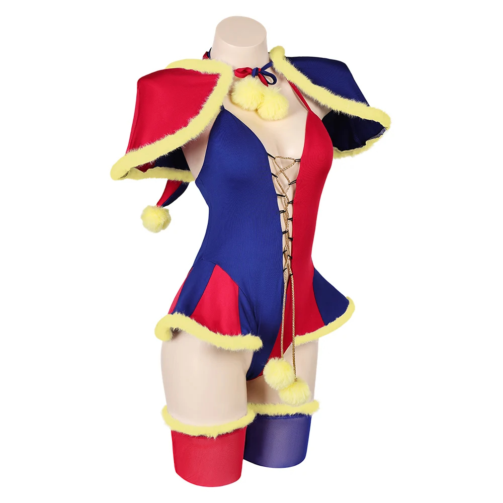 Pomni Cosplay Lingerie Anime Digital Circus Swimsuit Costume for Women Jumpsuit Costumes Halloween Carnival Suit 