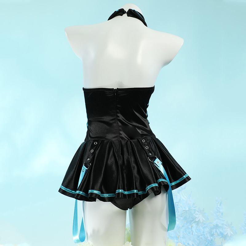 Hatsune Miku Black Swimsuit Swimwear Cosplay Costume wig