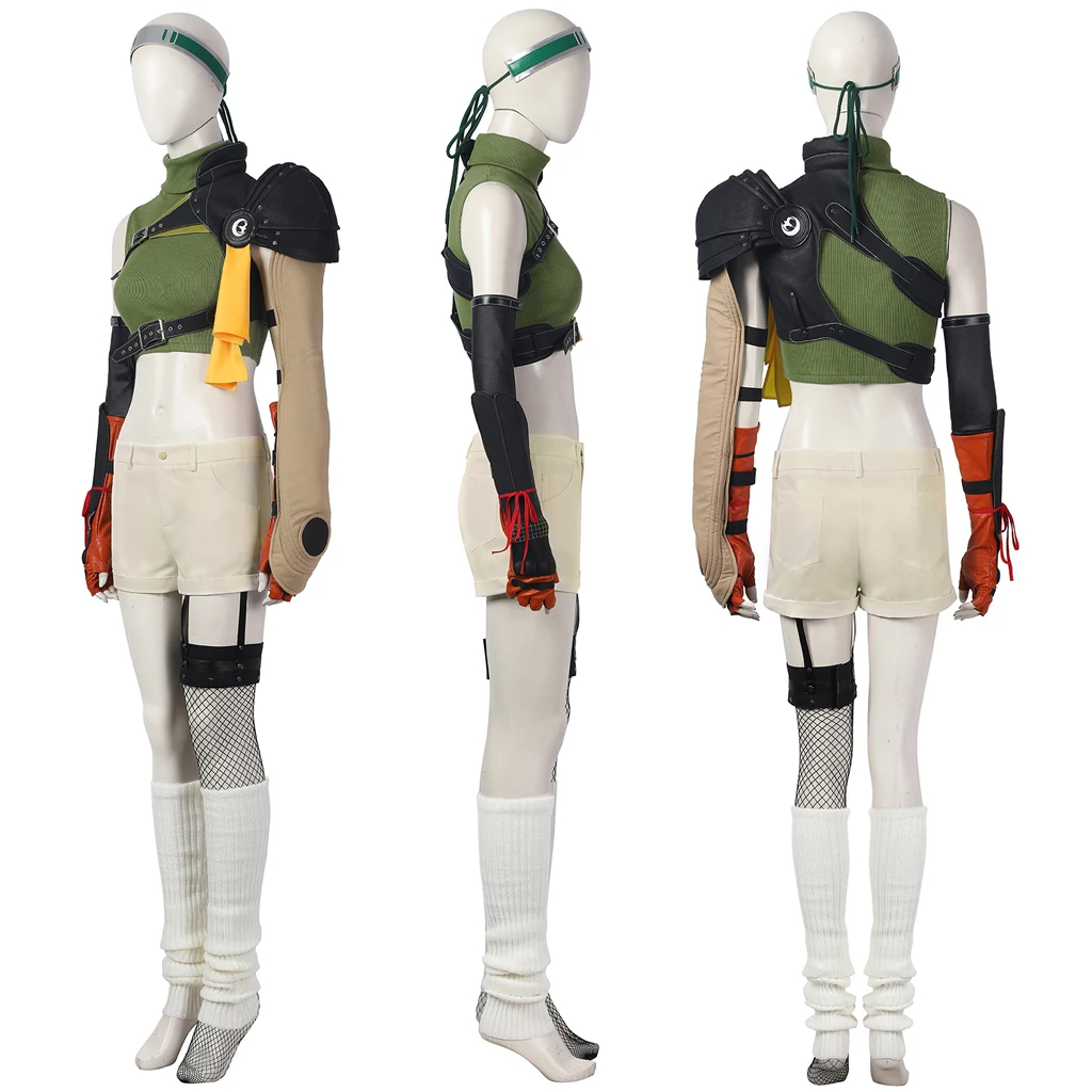 Final Fantasy VII Yuffie Kisaragi Cosplay Costume Game FF7 Remake Warrior Outfit Shoes Full Set Women 