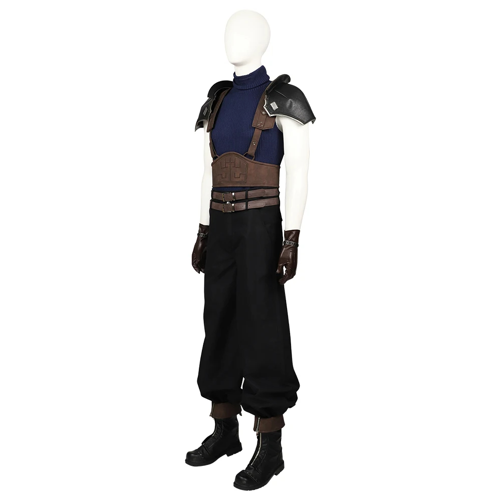 Game Final Fantasy VII Cosplay Zack Fair Costume Men's Top Pants With Accessory Suit Shoes