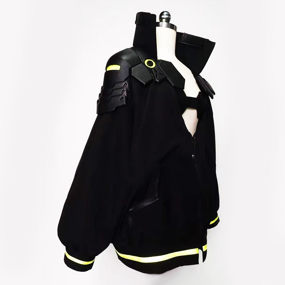 Cyberpunk 2077 Rebecca Cosplay Costume Wig Black Sexy Woman Jacket Coat 