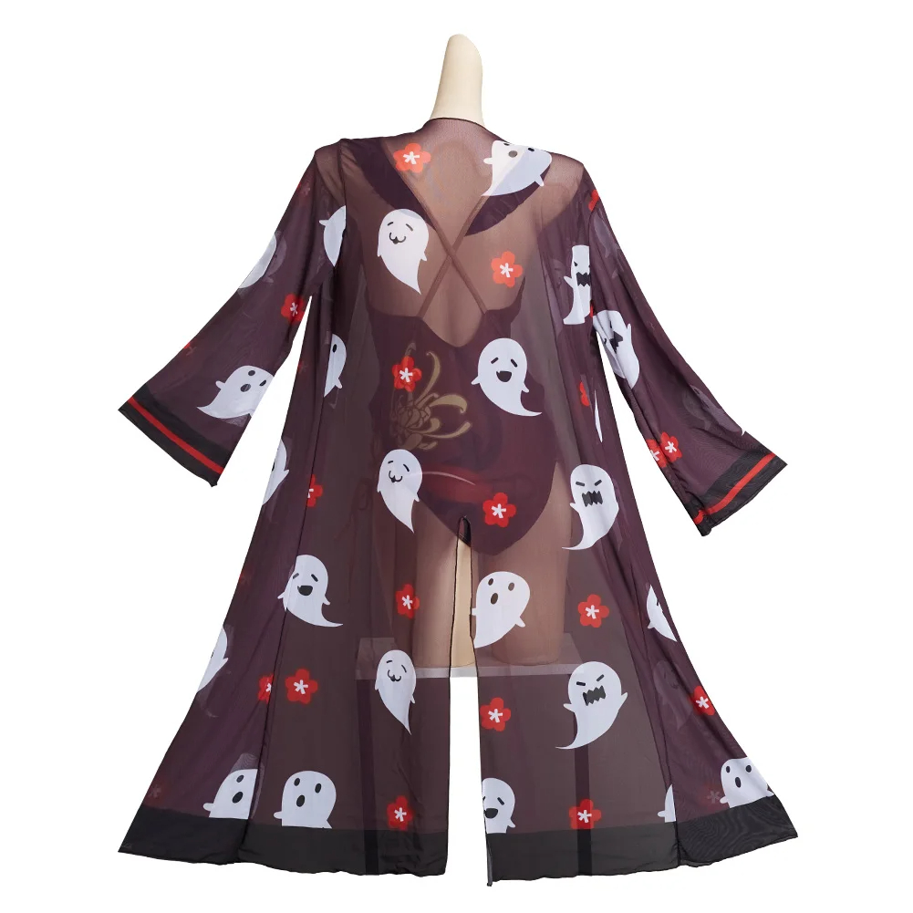 Genshin Impact Hu Tao Cosplay Costume Jumpsuit Swimwear Cloak Outfits Halloween Carnival Suit