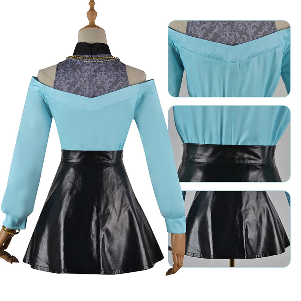 Oshi No Ko Mem Cho Cosplay Costume Blue Dress Outfit Skirt