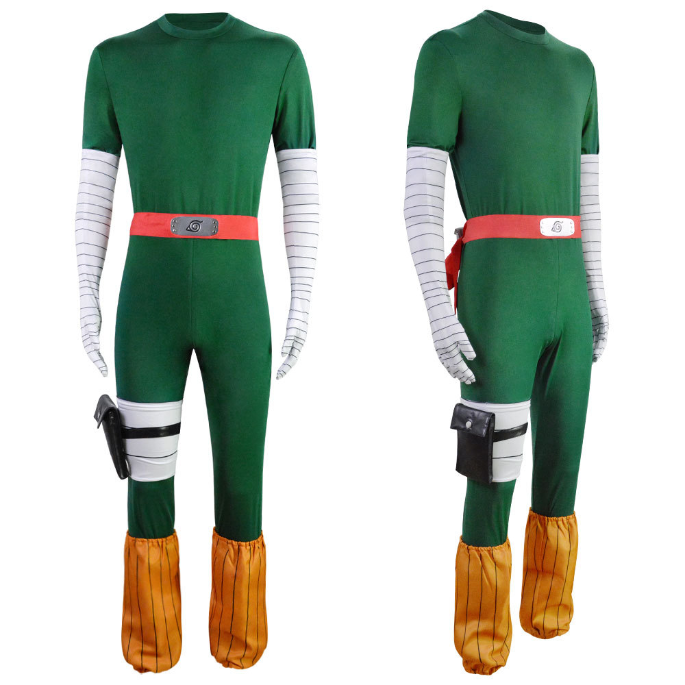 Anime Naruto Rock Lee Cosplay Costume Jumpsuit Outfits Halloween Carnival Suit