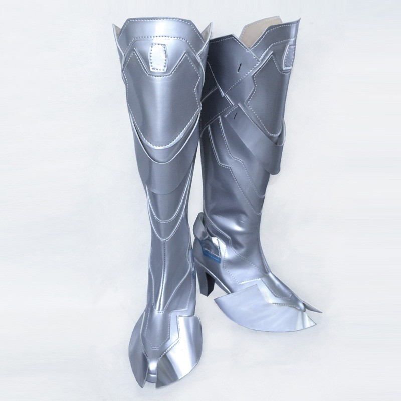 Overwatch Shimada Hanzo Silver High Heels Game Cosplay Shoes Boots  