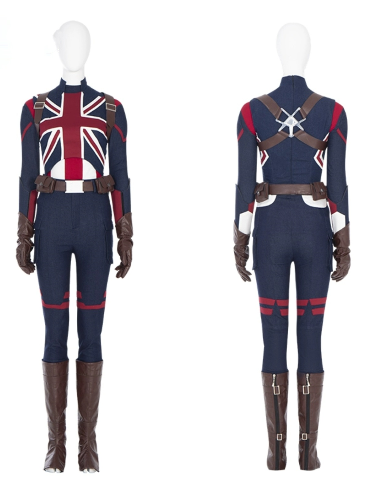 What If Cosplay Superheroine Costume Captain Carter Battle Outfit Halloween Carnival Clothing Full Sets With Shoe Covers Marvel Movies