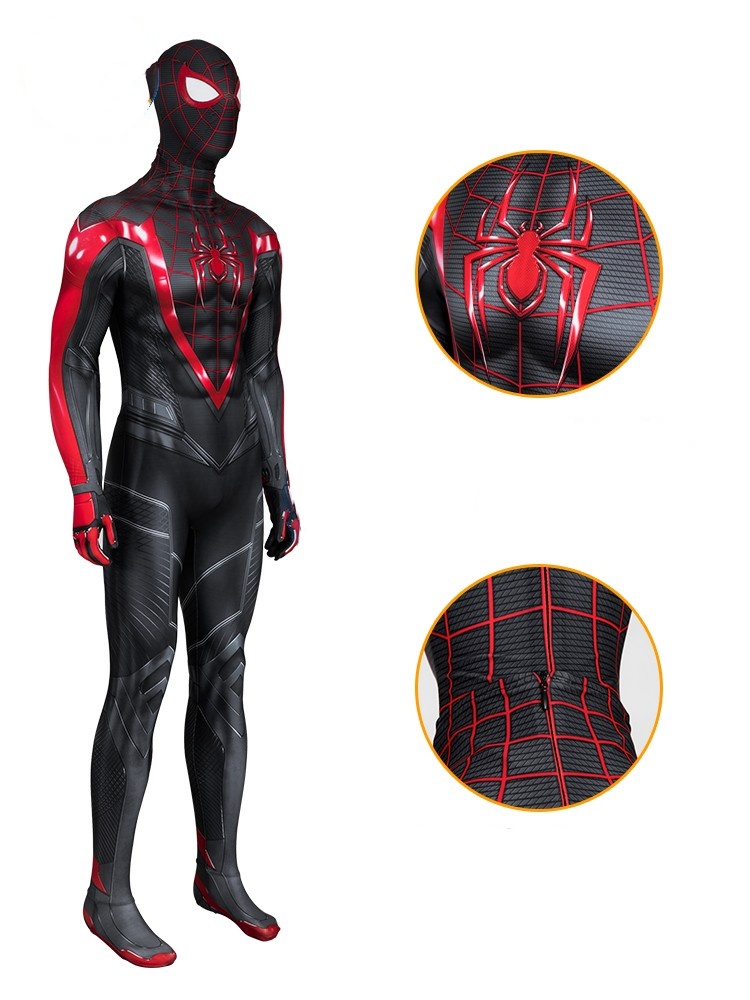 Marvel PS5 Spider-man 2 Miles Morales New Jumpsuit Zentai Cosplay Costume—Marvel Movies