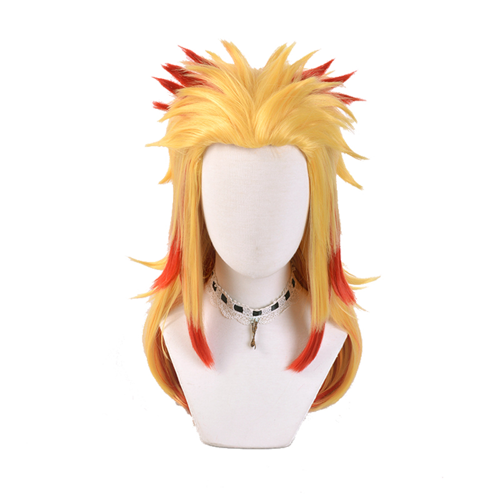 【Ready for ship】Demon Slayer: Kimetsu No Yaiba Cosplay Rengoku Kyoujurou Orange Cosplay Wigs