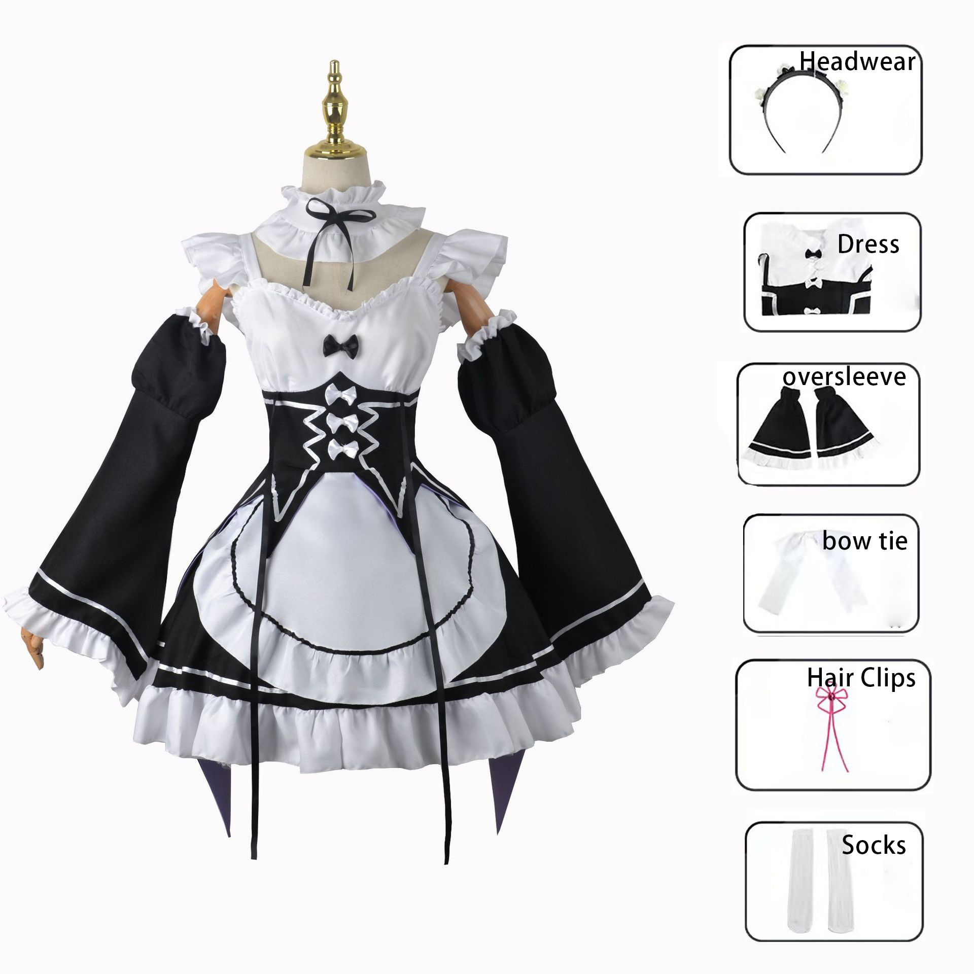 Anime Re: Life In A Different World From Zero Rem Winter Cosplay Costume And Cosplay Wig