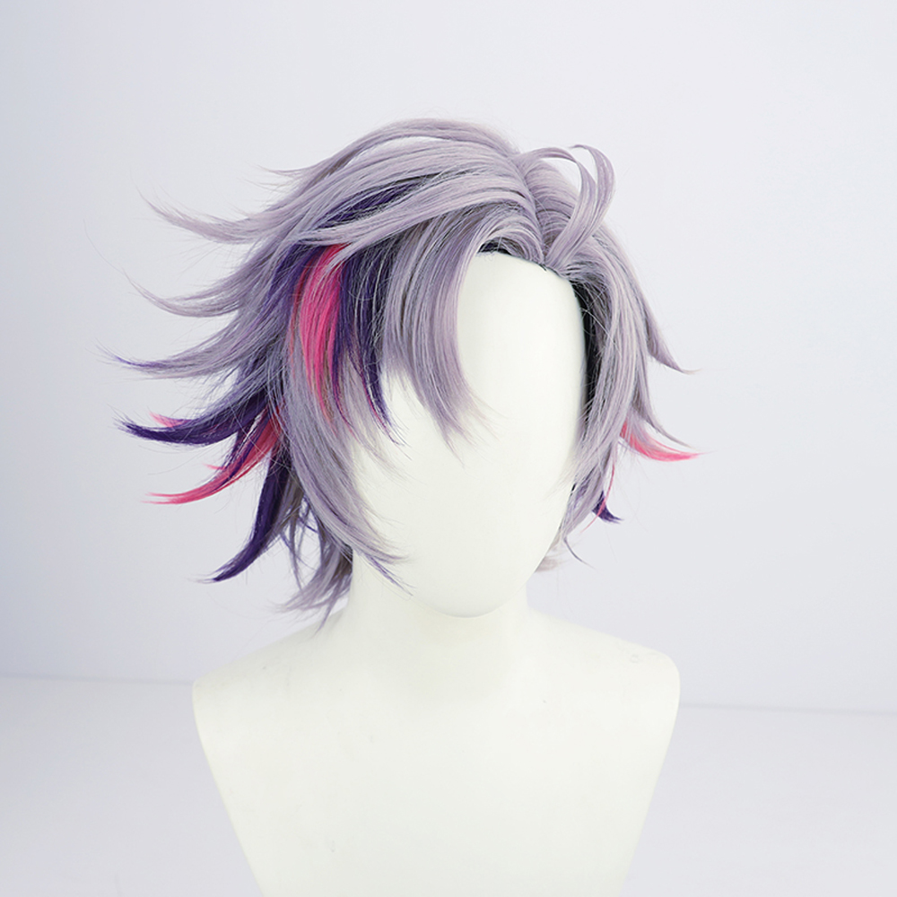 Virtual YouTuber VTuber Fuwa Minato Anime Cosplay Wigs Heat Resistant Fiber Synthetic Hair + Wig Cap