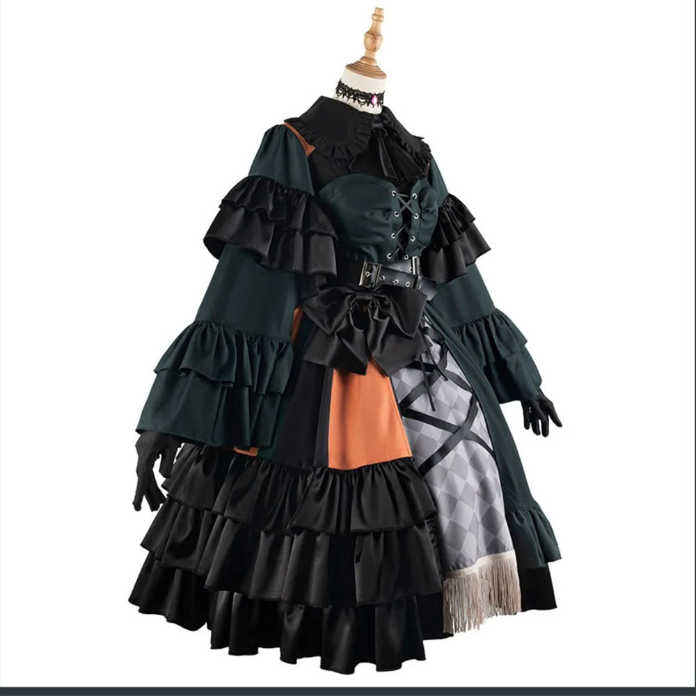 Virtual Youtuber Juufuutei Raden Cosplay Costume Hololive Regloss Wig Black Dress Lolita Woman Not Shoes 