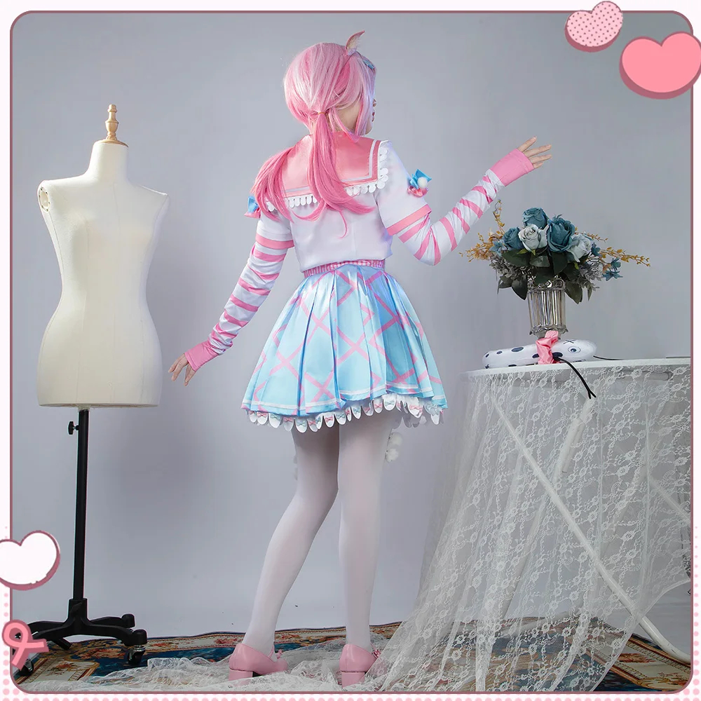 Virtual YouTuber/VTuber Yang Nari Carnival Costume Cute Anime Girl Uniform Skirt Halloween Party Suit Not Wig