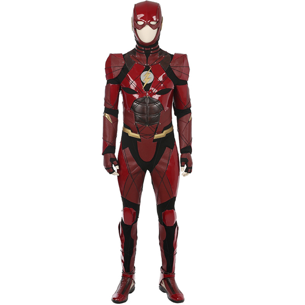 DC Movie Justice League The Flash Barry Allen Halloween Cosplay Costume Full Set 