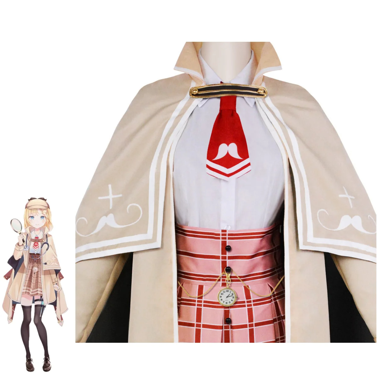 Anime virtual YouTuber Watson Amelia Ame Cosplay costume wig woman beautiful suit