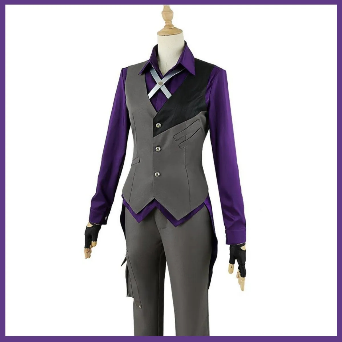 Anime Virtual YouTuber Fuwa Minato Cosplay Costume Uniform Wig Man Woman Halloween Costume