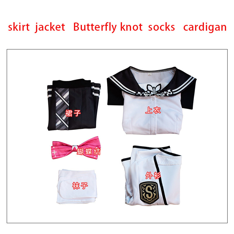 Anime Vtuber Sukoya Kana Cosplay Costume Wig JK Uniform Pleated Skirt Autumn Jacket Halloween Party Outfits