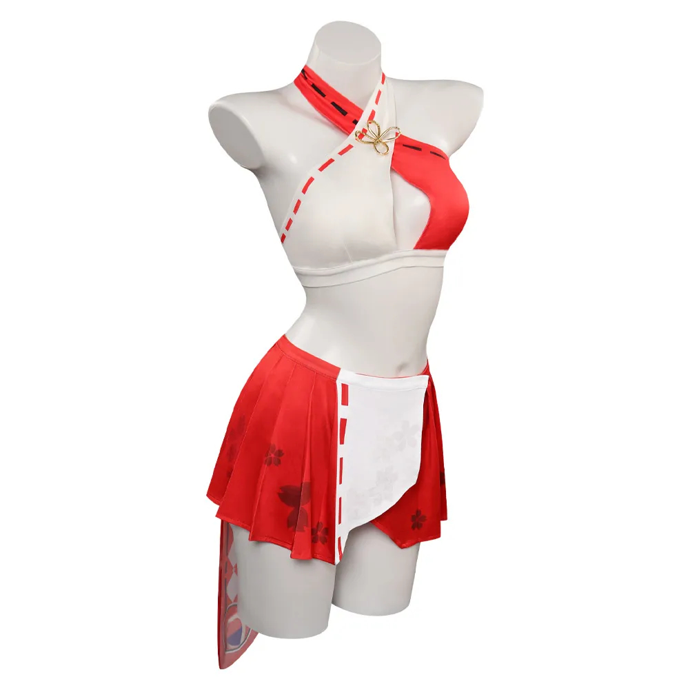 Genshin Impact Yae Miko Cosplay Costume Swimsuit Outfits Halloween Carnival Party Female Role Swimswear Suit