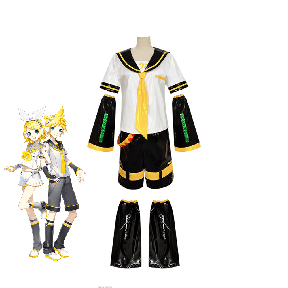 Kagamine Len Cosplay with Ears Collab Series Cosplay Top Shorts Idol Costumes Wig Cosplay Outfit