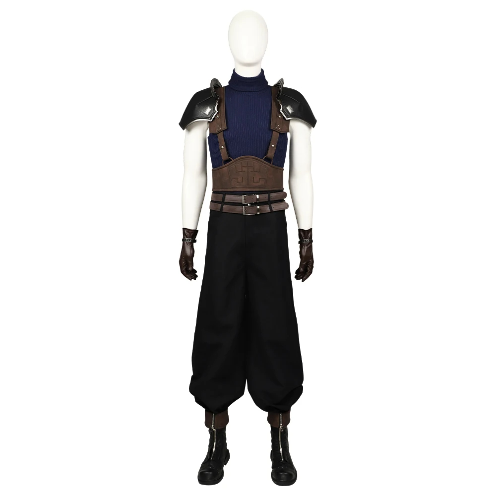 Game Final Fantasy VII Cosplay Zack Fair Costume Men's Top Pants With Accessory Suit Shoes