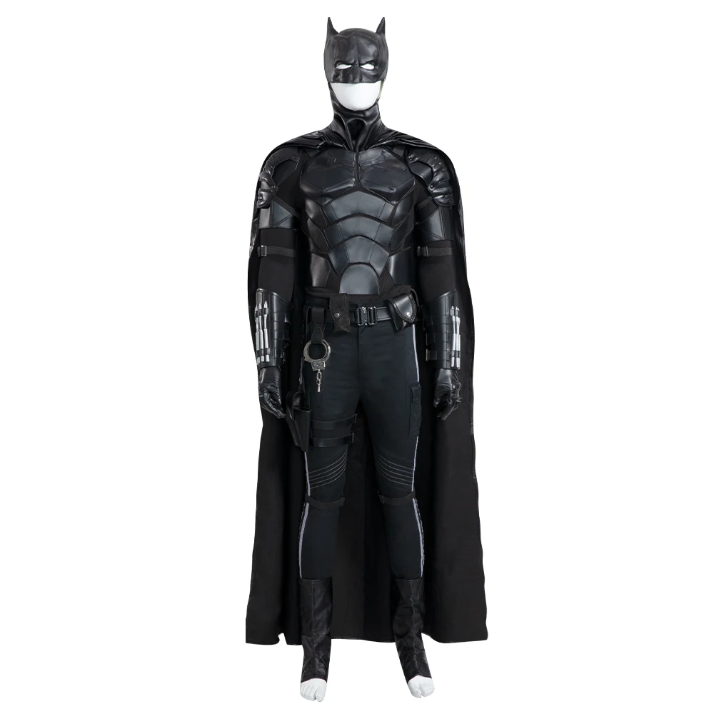 DC Movie Superhero New Bat hero Bruce Wayne Robert Cosplay Costume Adult Battle Outfit Party Full Props Suit